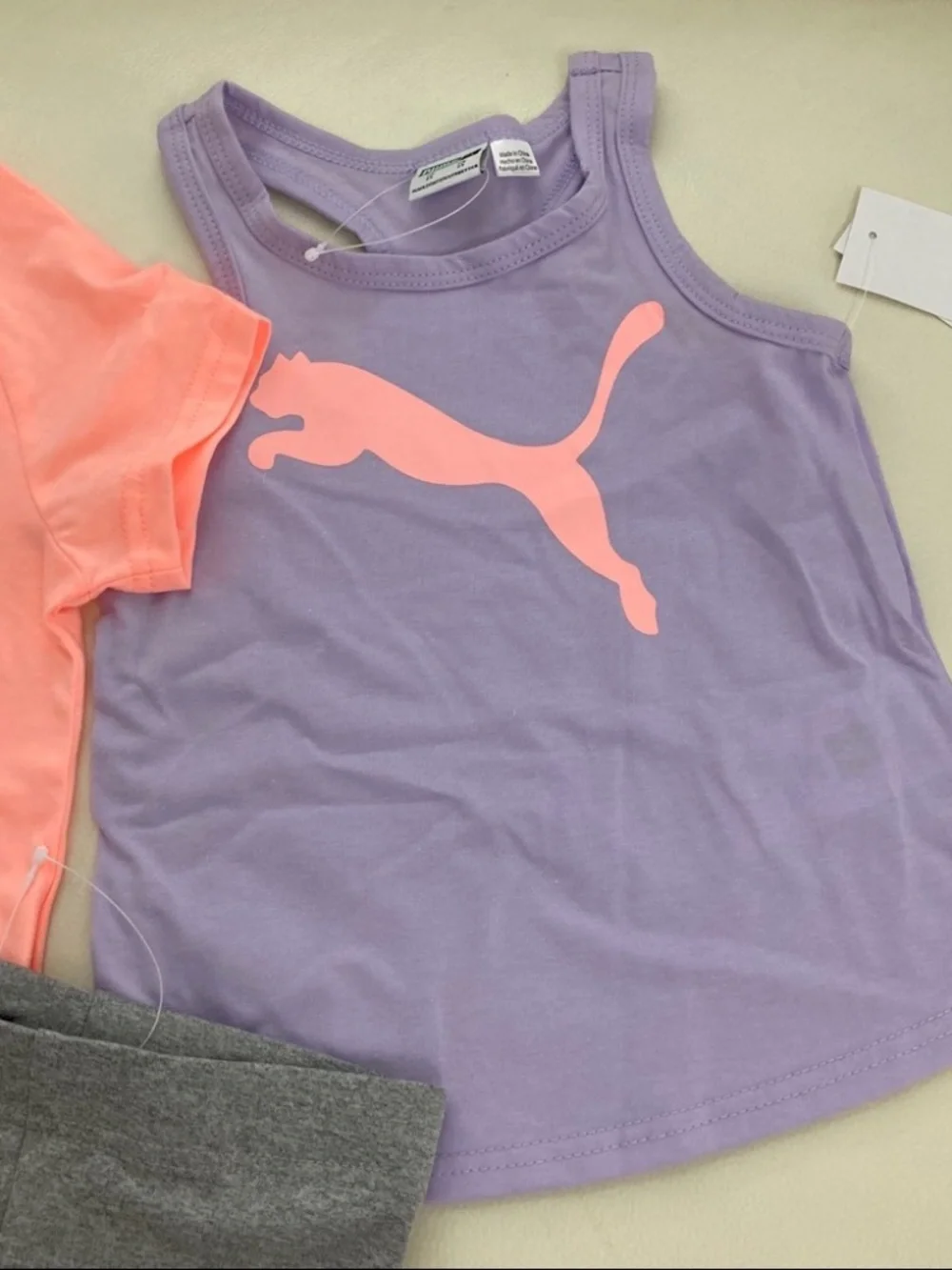 Puma girl neon purple leggings set 2254